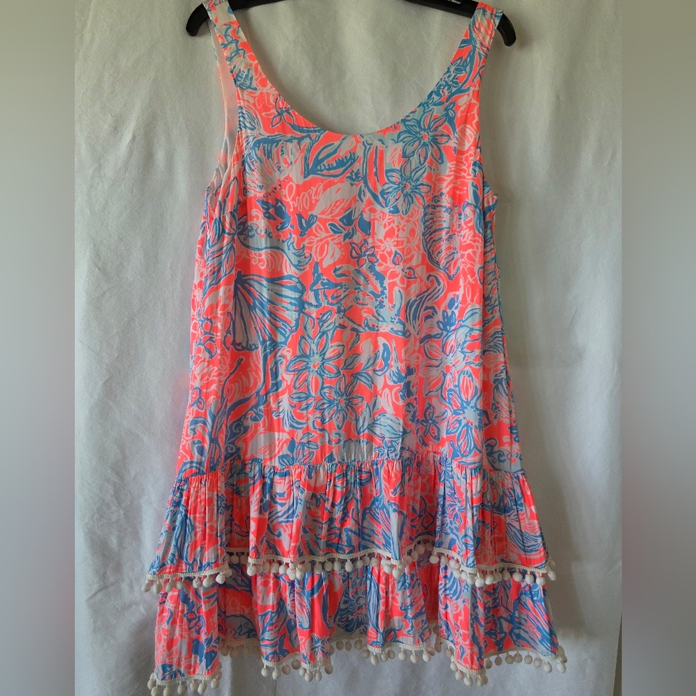 Lilly Pulitzer Ball Fringed Sundress, EUC, has Lining and Trimmings All Around.